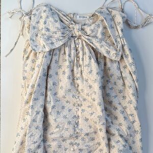 Storia Cream Floral Dress with Bow